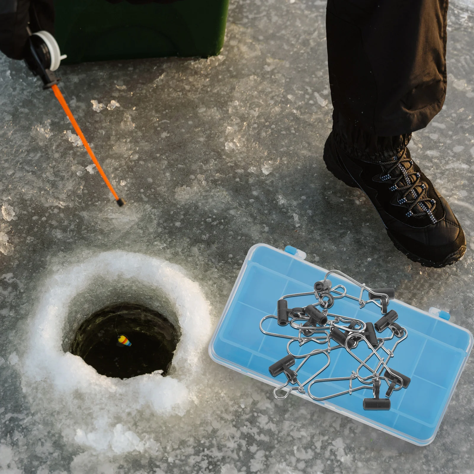 

30Pcs Fishing Connector Portable Stainless Steel Plastic Snap Clips Durable Wear-Resistant for Various Fishing Methods