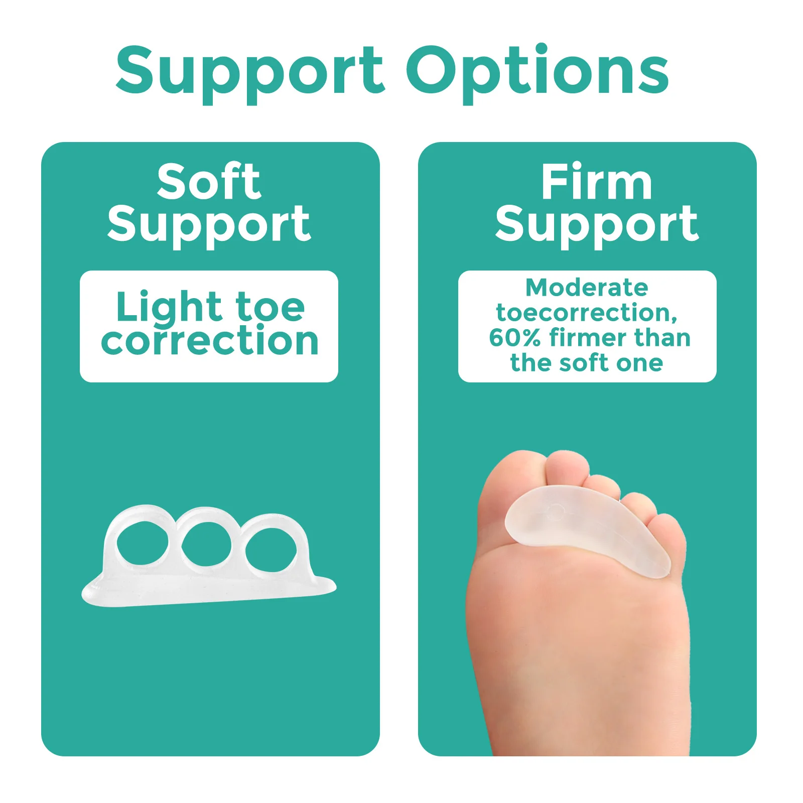 

1/2/3Pairs Silicone Hammer Toe Straightener Gel Corrector for Curled Toes Feet Foot Care Pain Relief Toe Separator Adjuster Tool