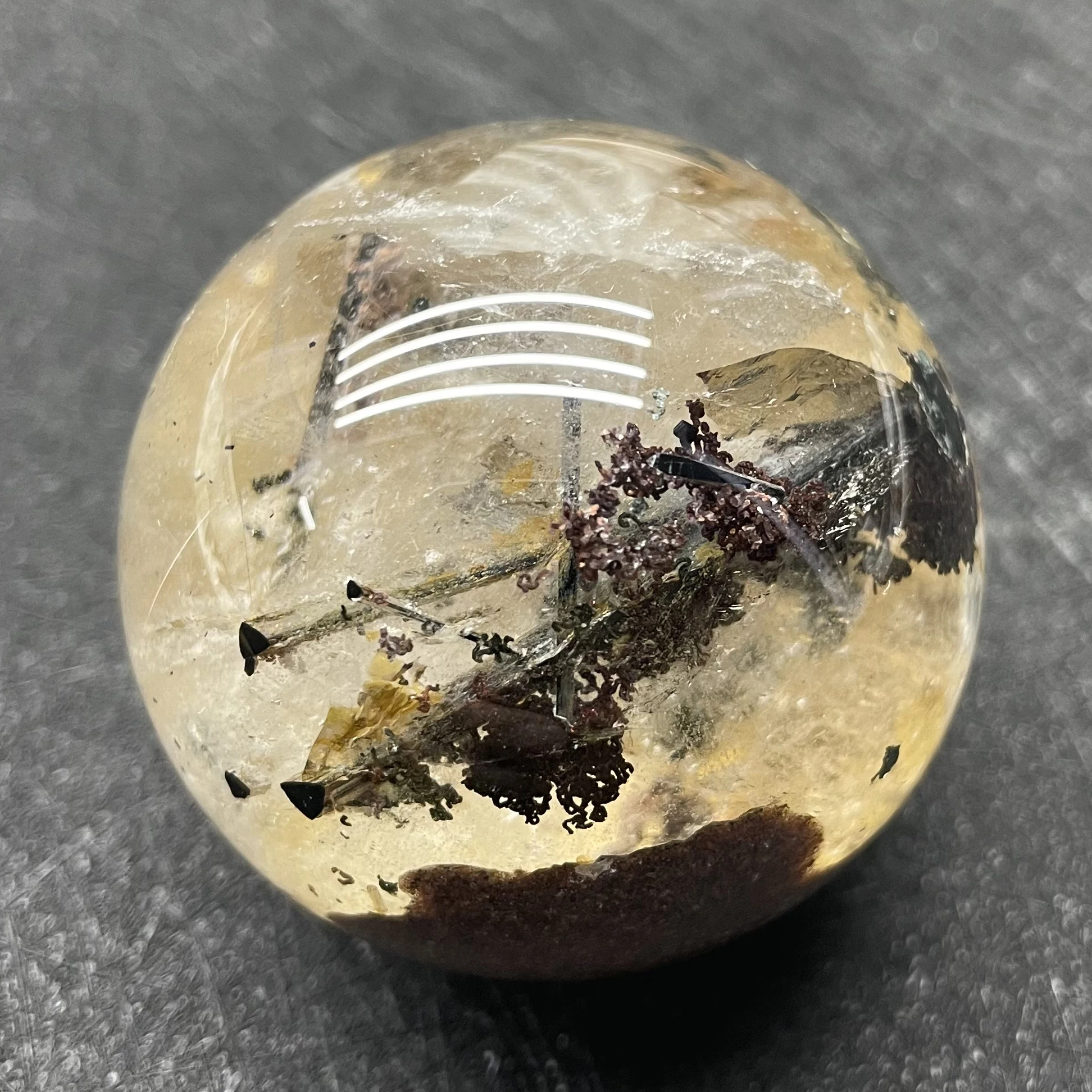 Natural Crystal Ball Green Phantom Sphere Polished Garden Quartz Ball Rock Decoration Healing Gift Brazil
