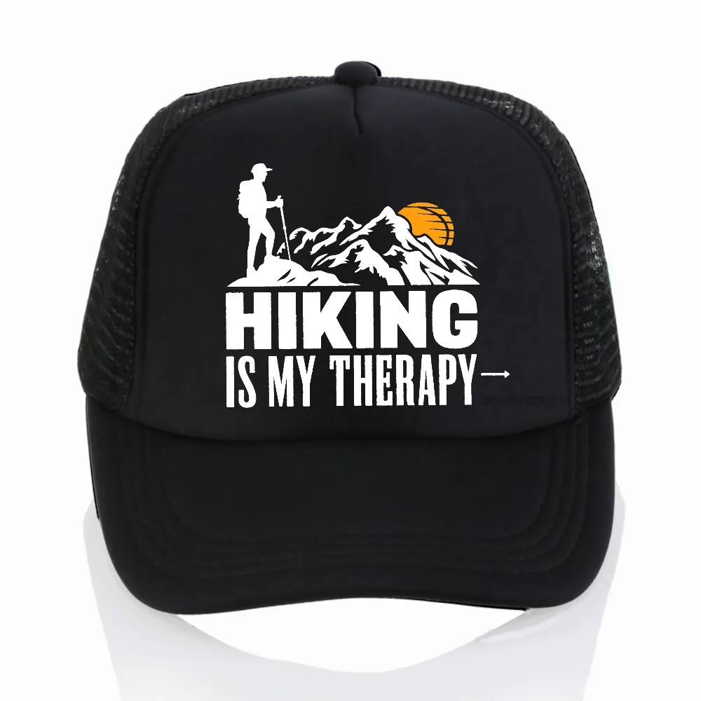

Men'S Hiking Therapy Graphic Baseball Cap for Men Women Casual Hip Hop Peaked Caps Outdoor Sport Sun Hat Adjustable trucker hats
