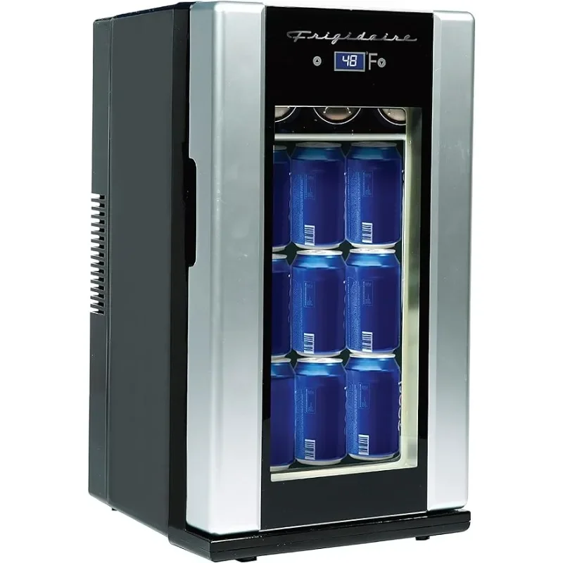 

FRIGIDAIRE EFMIS567_AMZ 18 Can OR 4 Wine Bottle Retro Beverage Fridge, Temperature Control, Thermoelectric, FreonFree, Stainless