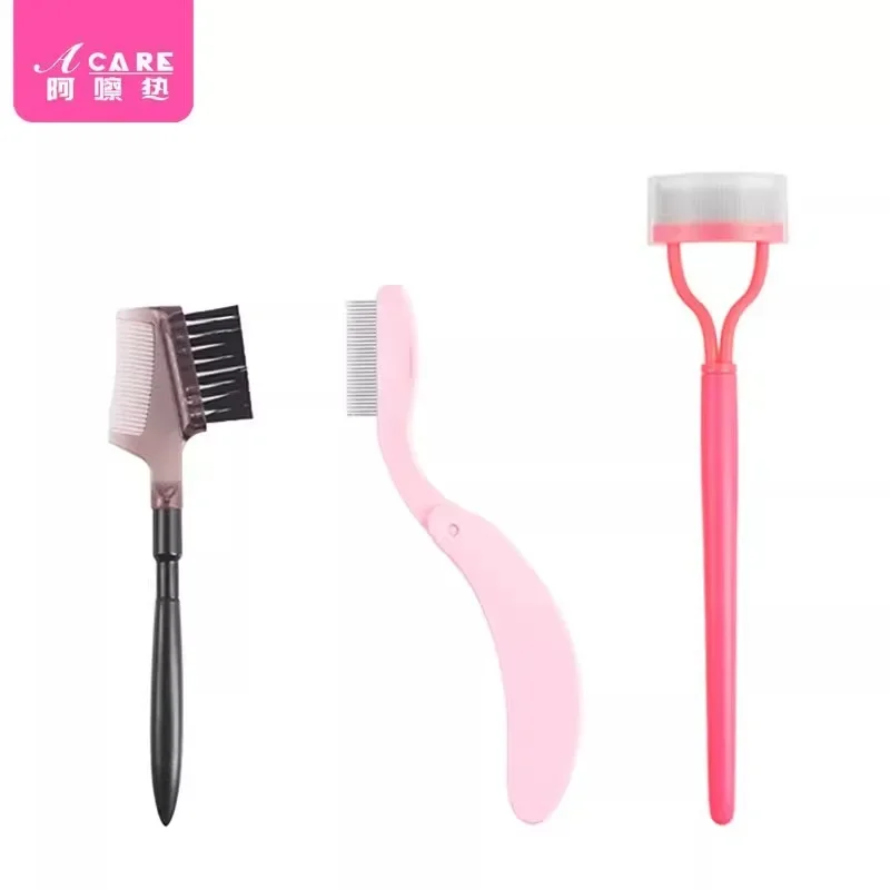 DX01/sisir bulu mata/A1PQ8-Easy untuk digunakan sisir alis alis Groomer Spiral Mini lipat sisir baja sisir sulam bulu mata