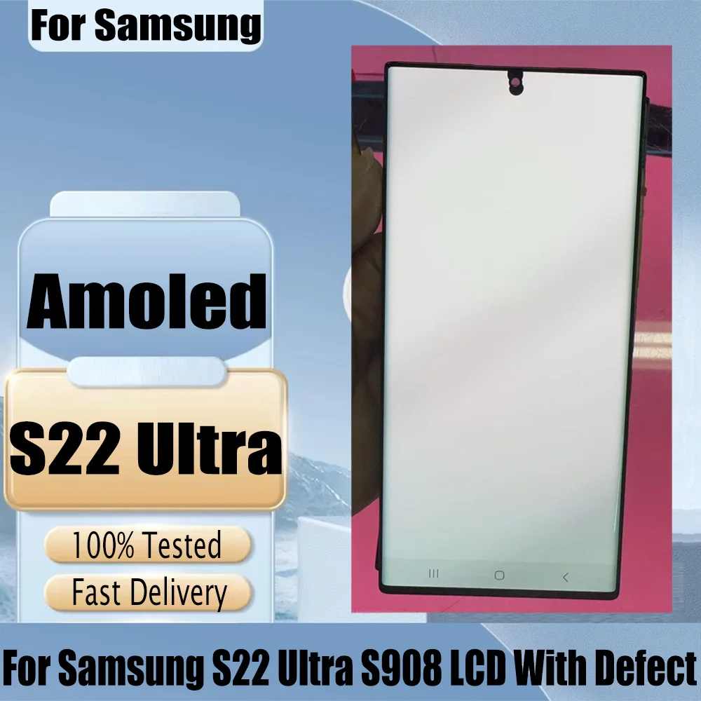 With Defect Display For Samsung S22 Ultra 5G LCD Touch Screen