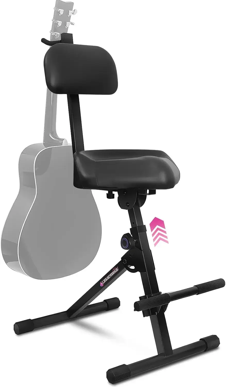 Taburete para Guitarra, Taburete Ajustable para Piano - Trono Profesional para Músico con Respaldo - Asiento para Guitarra, Asiento para Batería, Taburete para Músico