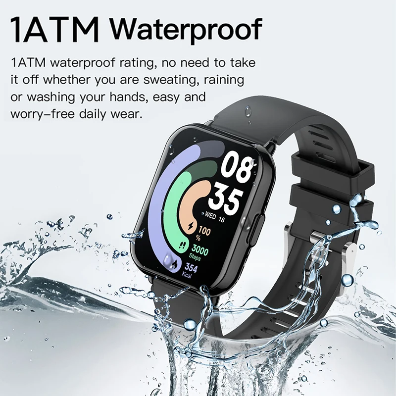 2025 Nieuw 1 ATM waterdicht smartwatch 1,83 '' HD-scherm Bluetooth bellen 100+ sportmodi Smart Watch voor mannen en vrouwen