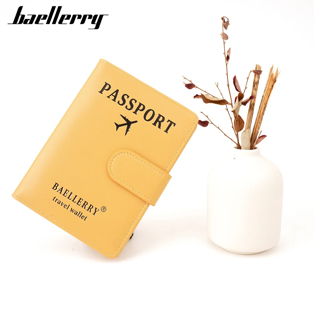 Baellerry\'s new unisex passport bag cross-border anti-magnetic buckle multi-function RFID travel ticket passport holder card bag