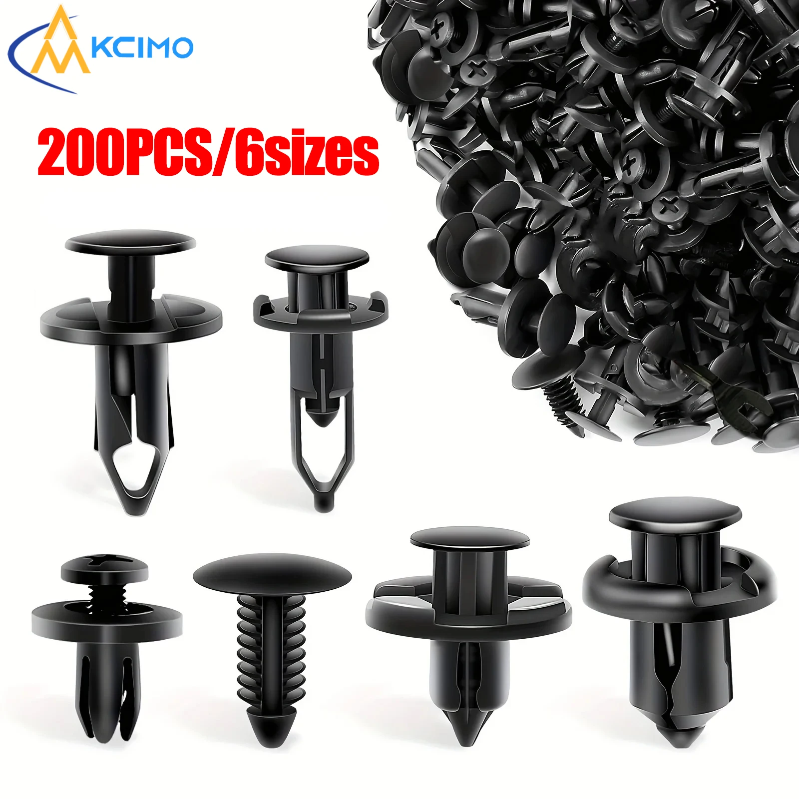 200PCS Universal Car Fixing Clip Six Sizes Of Mixed For Nissan Ford Honda Toyota Bumper Push Rivet Clip Auto Parts Removal Tools