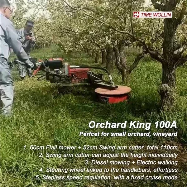 Orchard King 100A Vineyard Orchard Front Swing Arm Flali Mower Walk Behind Undervine Mowing with Swing Arm Disc