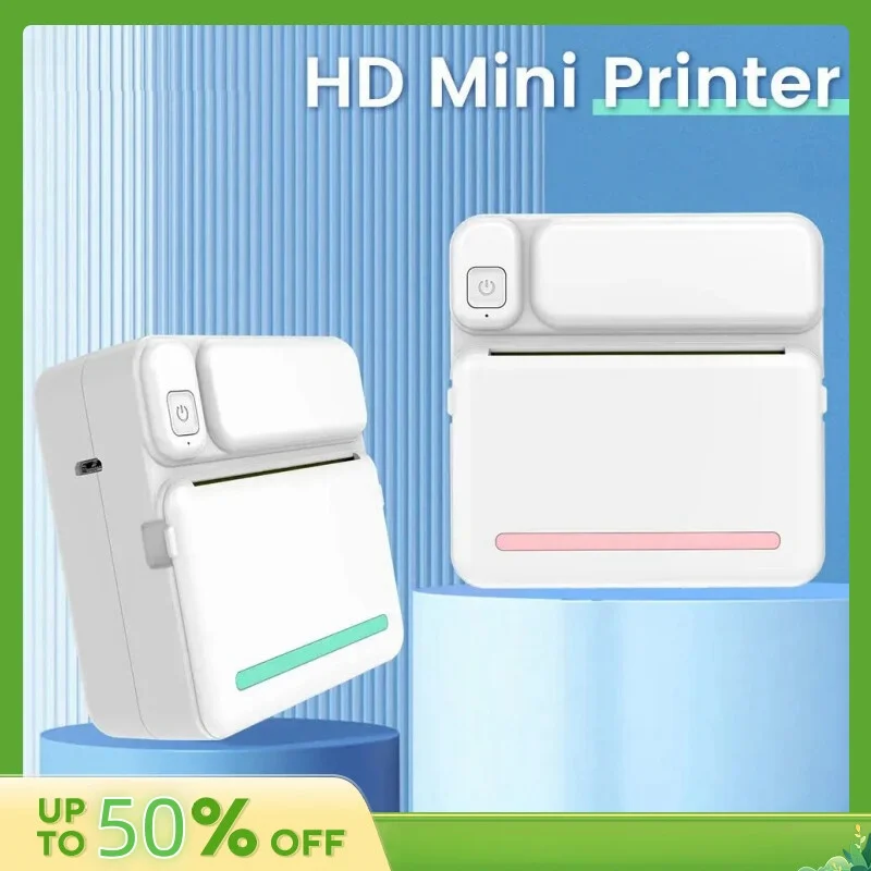 C19 MINI Print Portable Thermal Printer Photo Pocket Thermal Label Printer 58mm Printing Wireless Bluetooth Android IOS