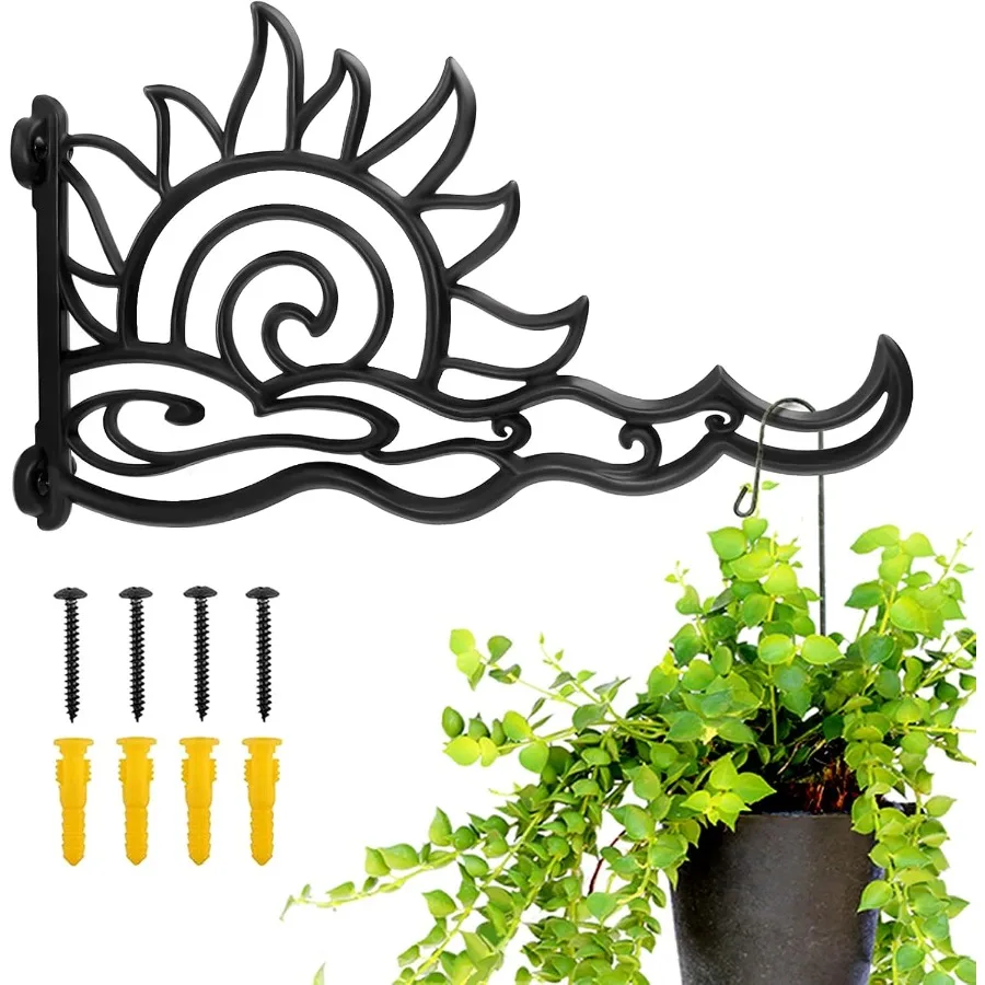 

Hanging Plant Bracket 13 Inch Wall Mount Heavy Duty Plant Hanger Outdoor Drative RustResistant Iron Plant Hooks for Bird Feeder