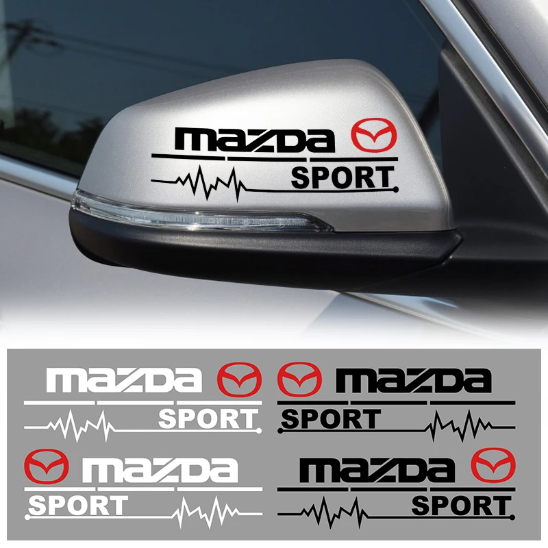 2PCS Car Rearview Mirror Stickers Auto Body Decor Decal For Mazda 323 626 CX5 CX7 CX9 RX8 MX3 MX5 Atenza Goods Accessories