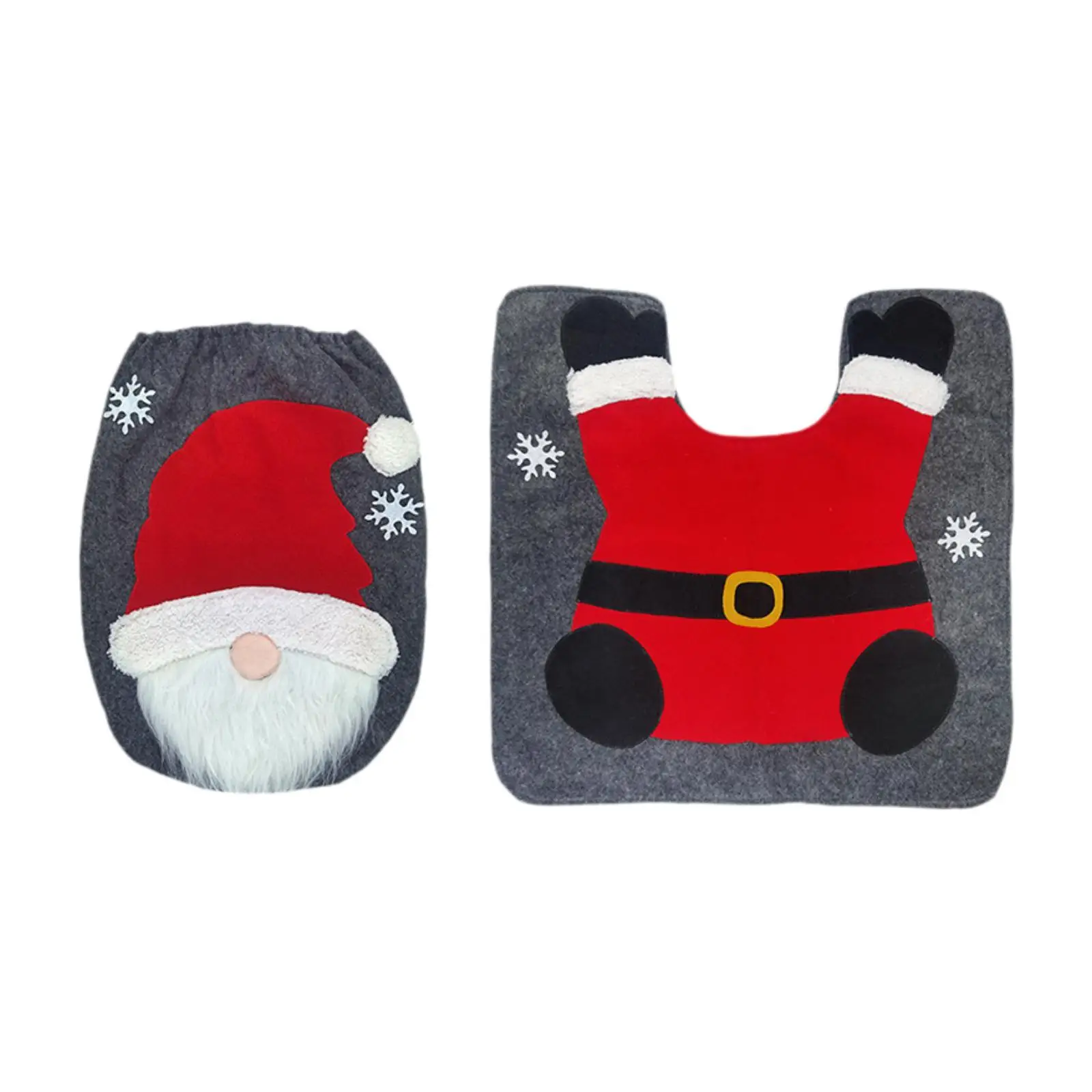 Christmas Gnome Toilet Cover Floor Mat Set Bathroom Decor Creative Xmas Supplies