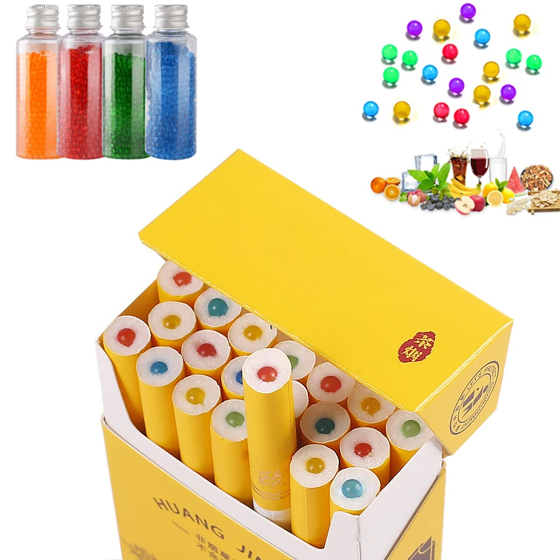 1000pcs DIY Menthol Cigarette pops beads Fruit Flavour Mint Black ice Flavor Cigarette filter pops balls Pusher Smoking Tools
