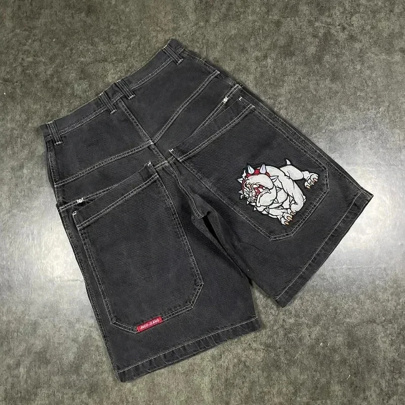 JNCO-Men ريترو روك أند رول فضفاض سراويل جينز المطرزة ، هاراجوكو ، قوطية ، رياضة ، لياقة بدنية ، ملابس شارع ، صيف ، 90s