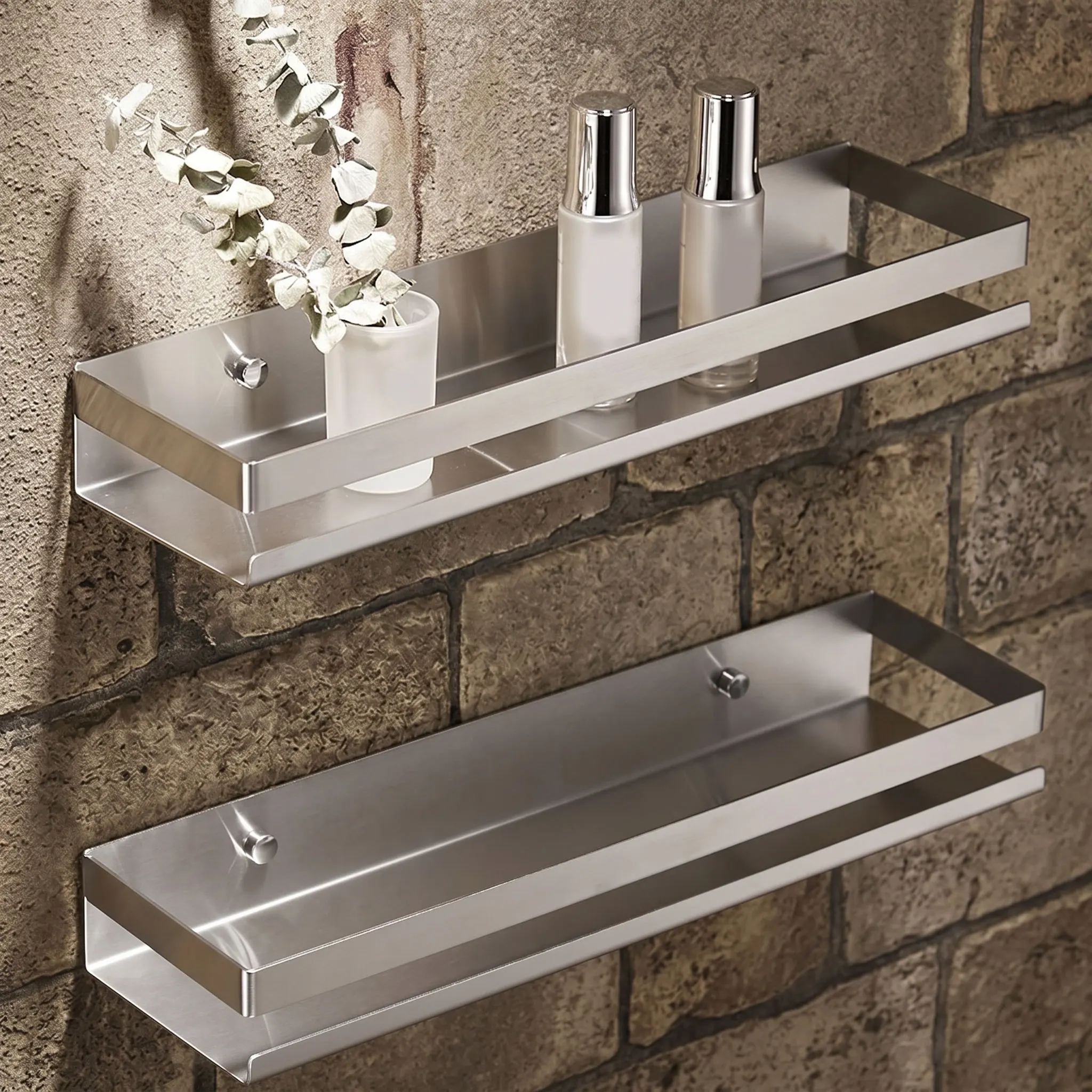 

304 Stainless Steel Bathroom Shelves Wall Mounted Shampoo Shower Storage Organizer Rack Bathroom Kitchen Shelves