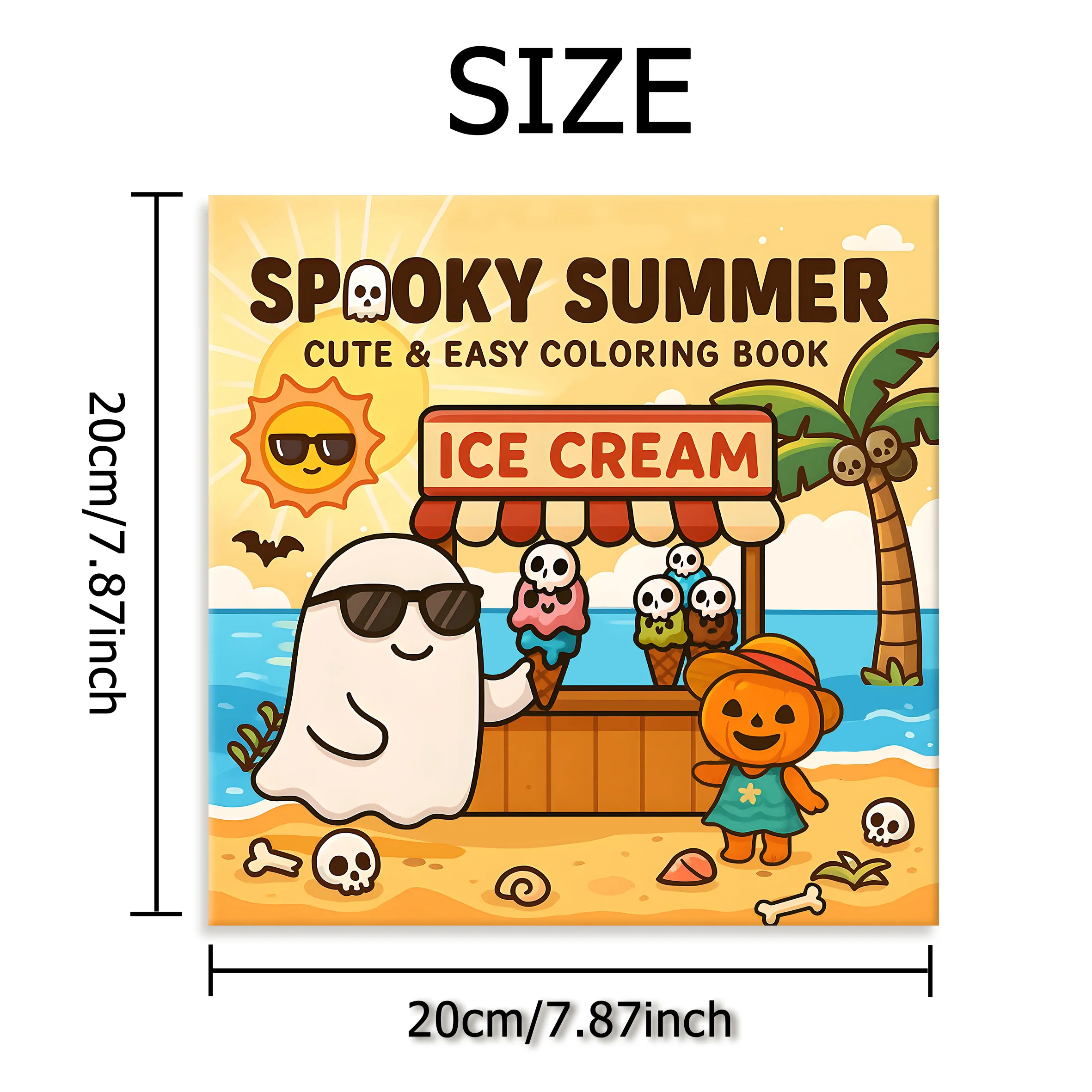SPOOKY SUMMER Bold-easy Patterns Coloring Book for Adults Cute Drawing Book Perfect Gift for Party and Birthday