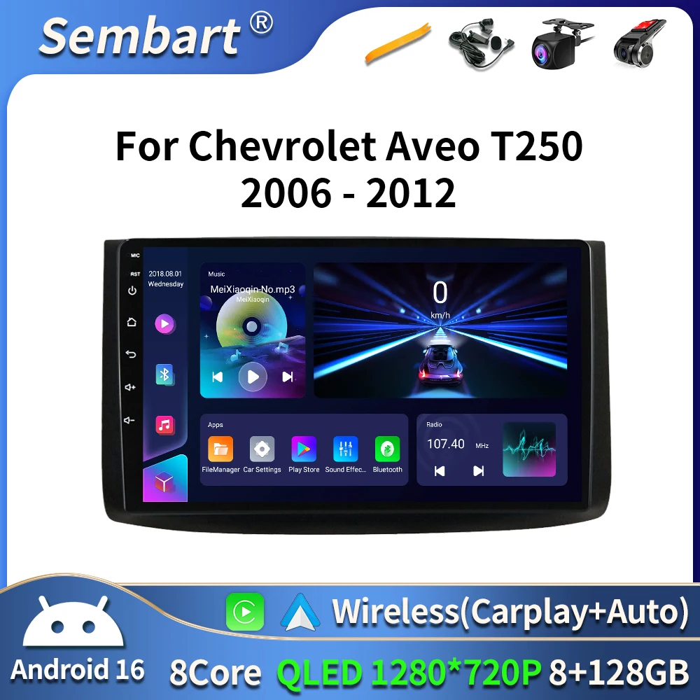 

Android 16 For Chevrolet AVEO T250 2006 - 2012 car radio 4G android Auto Multimedia GPS Track Carplay 2din DVD stereo GPS BT