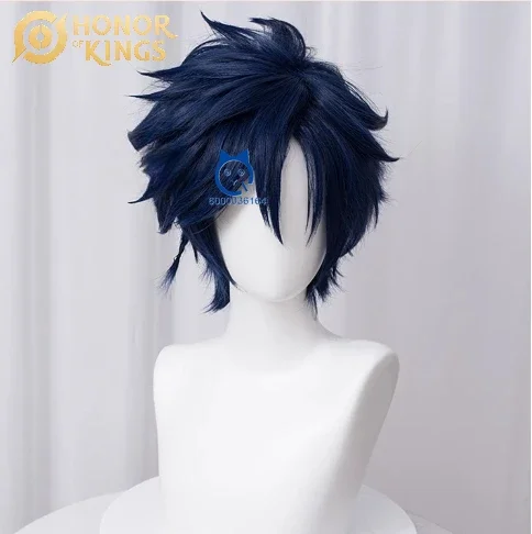 

Honor of Kings Yao New Skin Hot Cosplay Dark Blue Short Wig Anime Game Heat Resistant Synthetic Hair for Party Comic Con Party