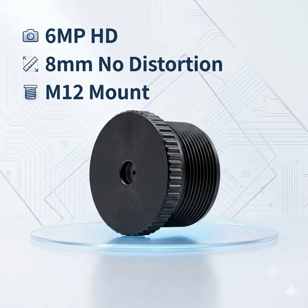No Distortion 8mm M12 Lens 6MP HD with 650nm IR Filter for OpenMV Binocular Face Recognition Industrial Machine Vision