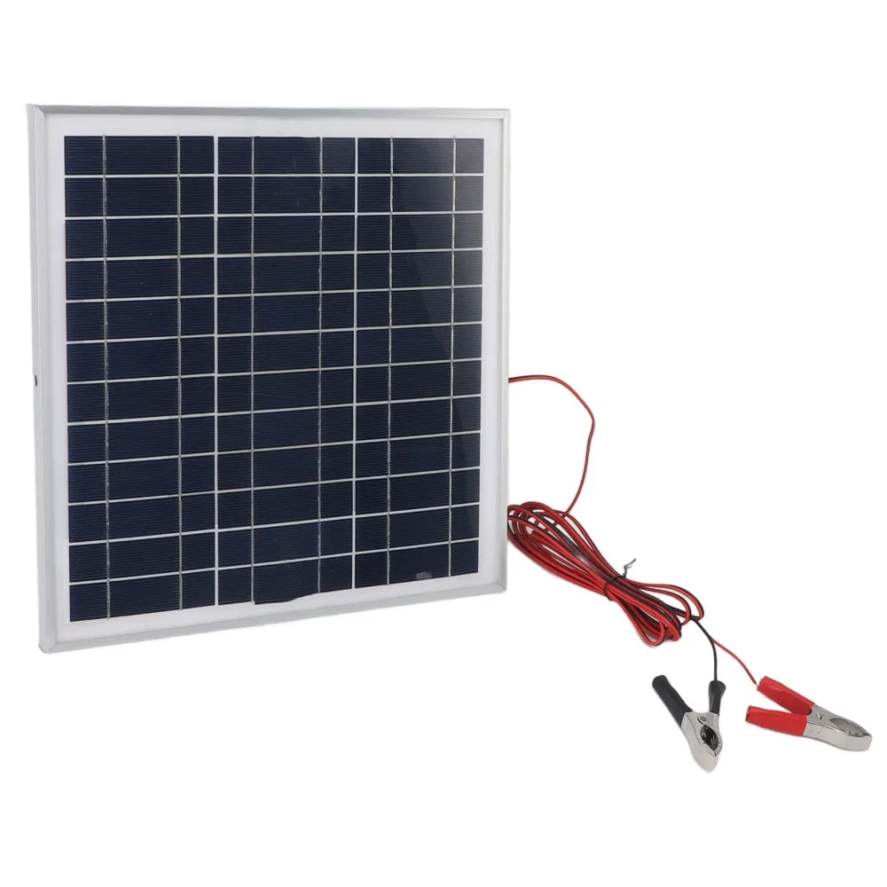 50W Portable Solar Panel Aluminum Frame Monocrystalline Silicon Solar Panel with 9.8FT Cable DC 18V Red and Black Battery Clips