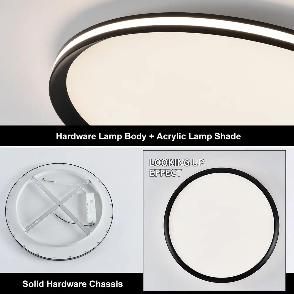 Picture 7: Metal LED Ceiling Lights Fixtures,Slim, Edge Lit 51CM Full Spectrum Smart Round Ceiling Lamps,30006500K Modern Ultra Thin Low P