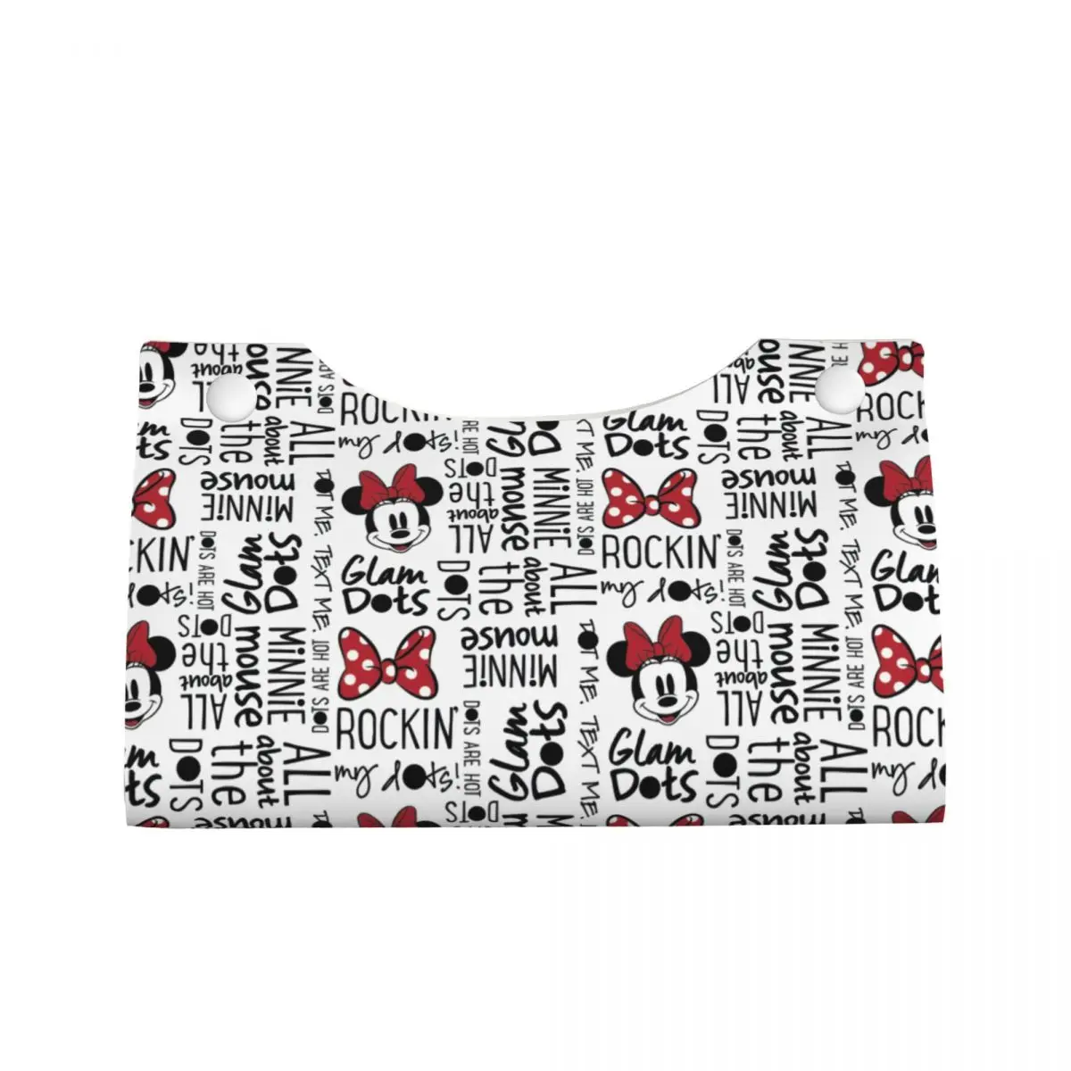 Custom White Minnie Mouse Tissue Box Cover for Bathroom Toilet Cartoon Mickey PU Leather Rectangular Facial Tissue Box Holder