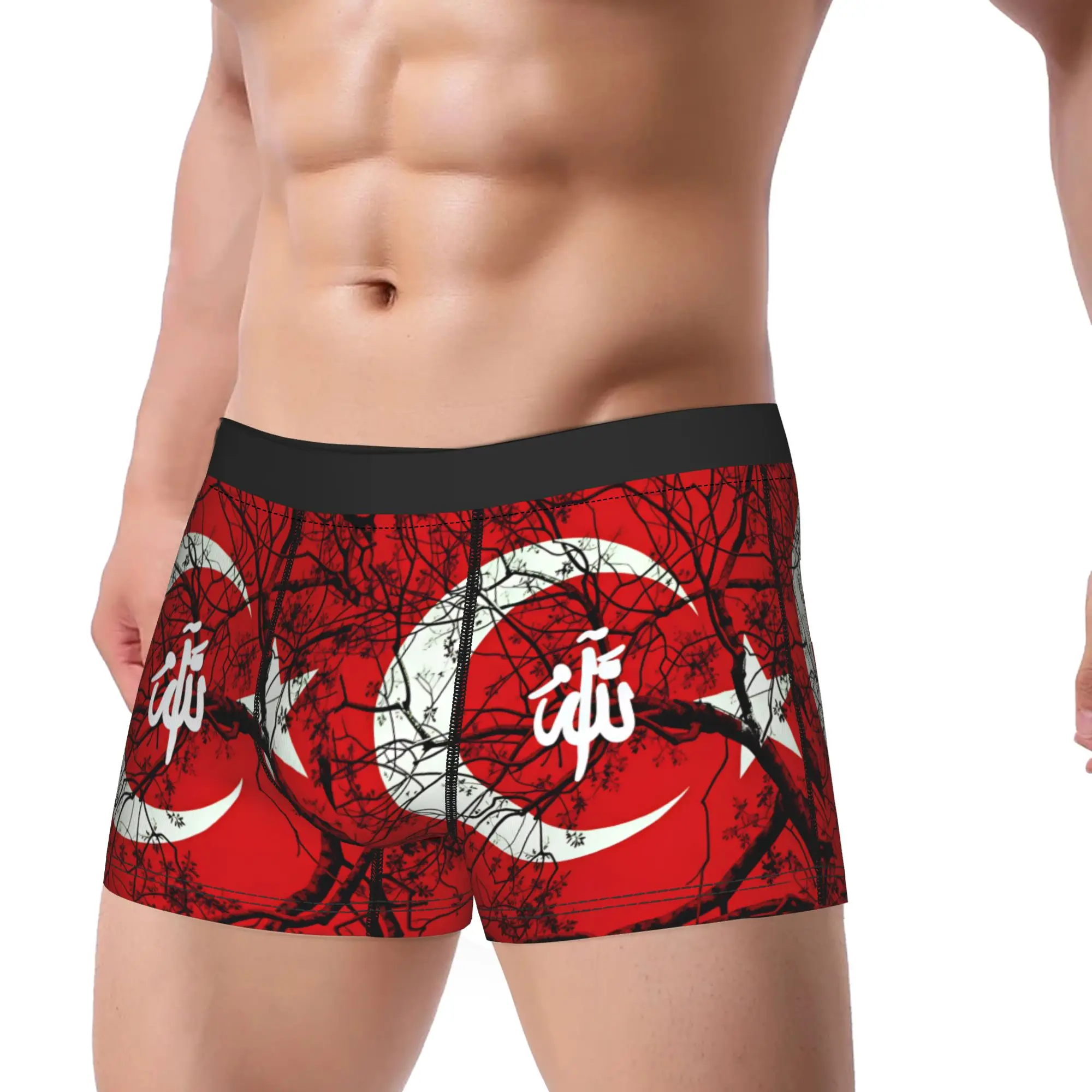 The Republic Of Turkey Flag Trunk  Pouch Underwear Quality Pattern Boxer Brief Comfortable Man Underpants Plus Size 2XL