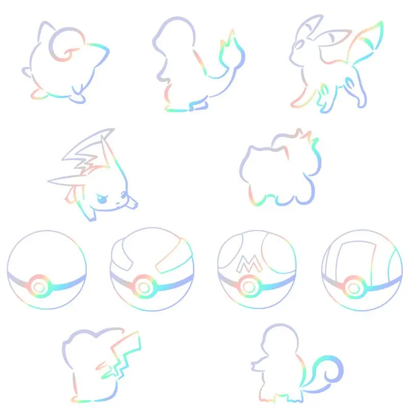 Pikachu holle autostickers kleur veranderende autostickers elektrische auto motorfiets stickers cartoon decoratieve holle coole geschenken