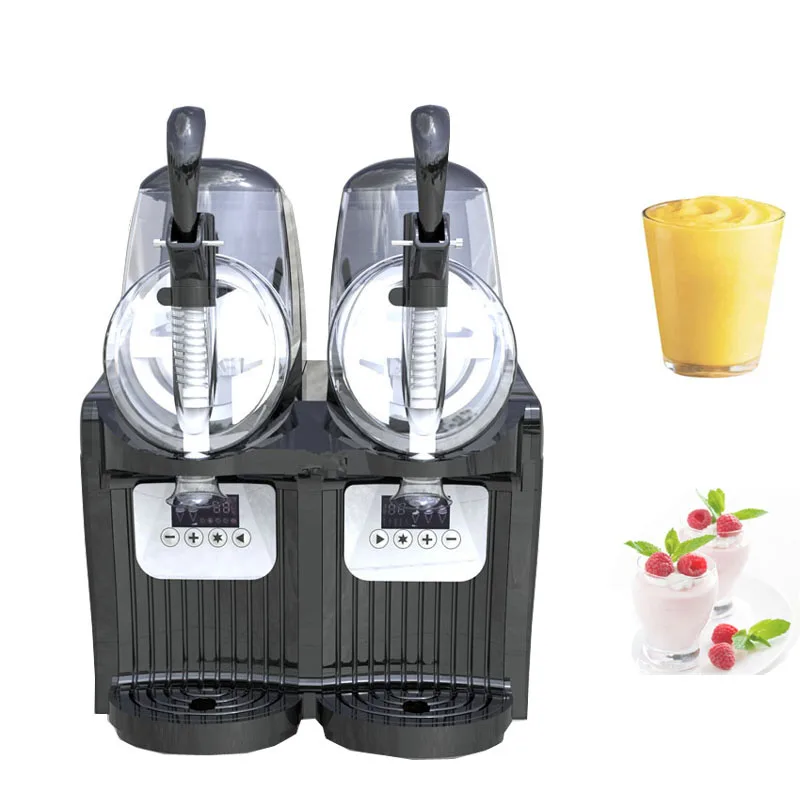 Slush Machine Ice cream maker Double tank Snow melting cold drink machine Commercial Smoothies granita machine Ice Slusher 300W