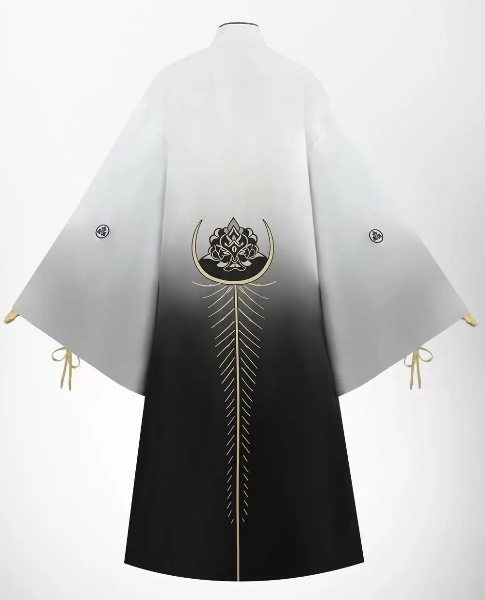 قناع الثعلب الصامت هيل f ثوب الكيمونو الياباني الأسود التدرج فستان طويل ملابس حفلات الهالوين Tsuneki Hisayuki تأثيري حلي شعر مستعار #4