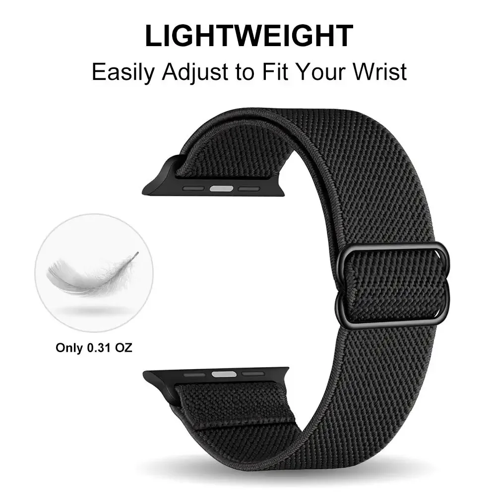 Elastic Nylon Loop Strap For Apple Watch Ultra 4/3/2 49mm 12 11 10 46mm 42mm Bracelet Wristband iWatch 9 8 7 6 SE 45/41/44/40mm image 4