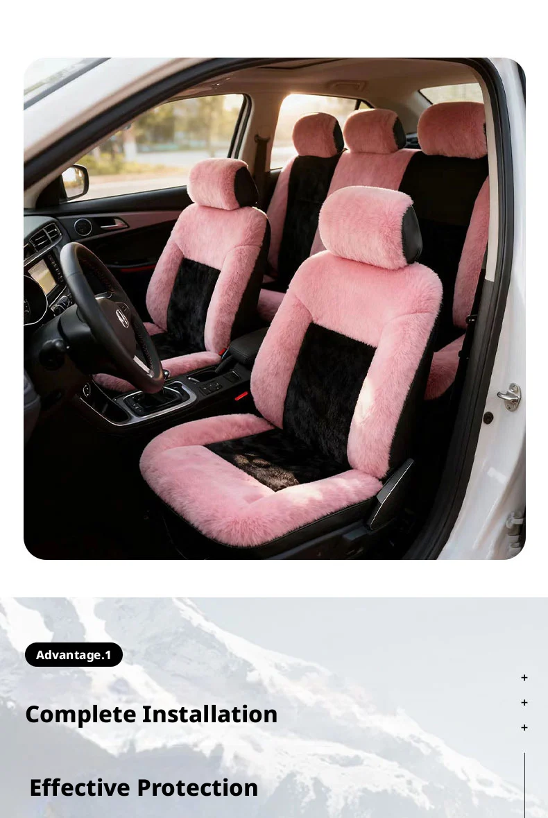SEAMETAL Plüsch-Autositzbezug Winter Warmes Sitzkissen Arktisches Fleece Auto-Sitzschutzpolster Universelles Innenzubehör – Detail 2