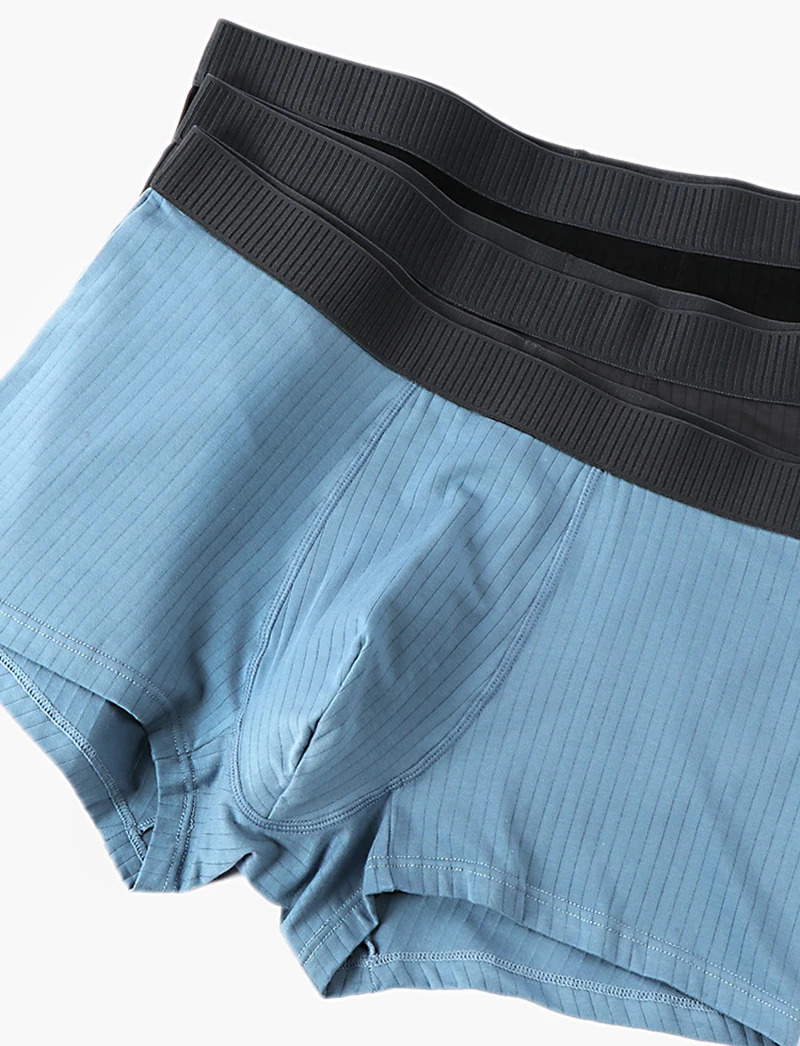 Plus Size CN 4XL-9XL Men's Breathable Cotton Underpants Daily Underwear Soft Striped Boxers Briefs Pack of 3 Pcs
