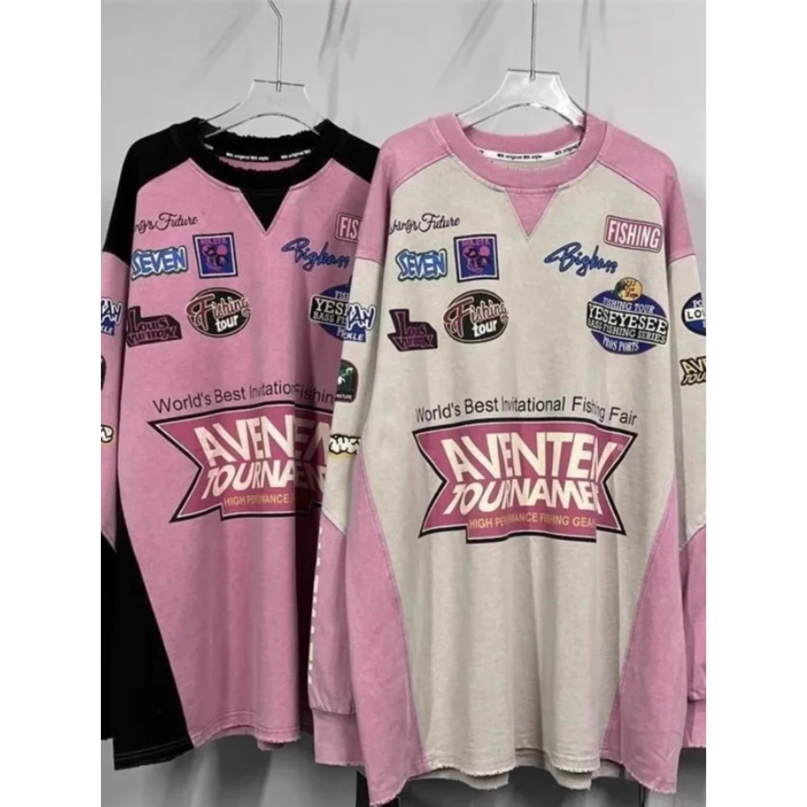 

Свободная длинная футболка Sve для мужчин и женщин, большие размеры 300, корейский Sle, модный цветной топ с принтом для пар, полиэстер