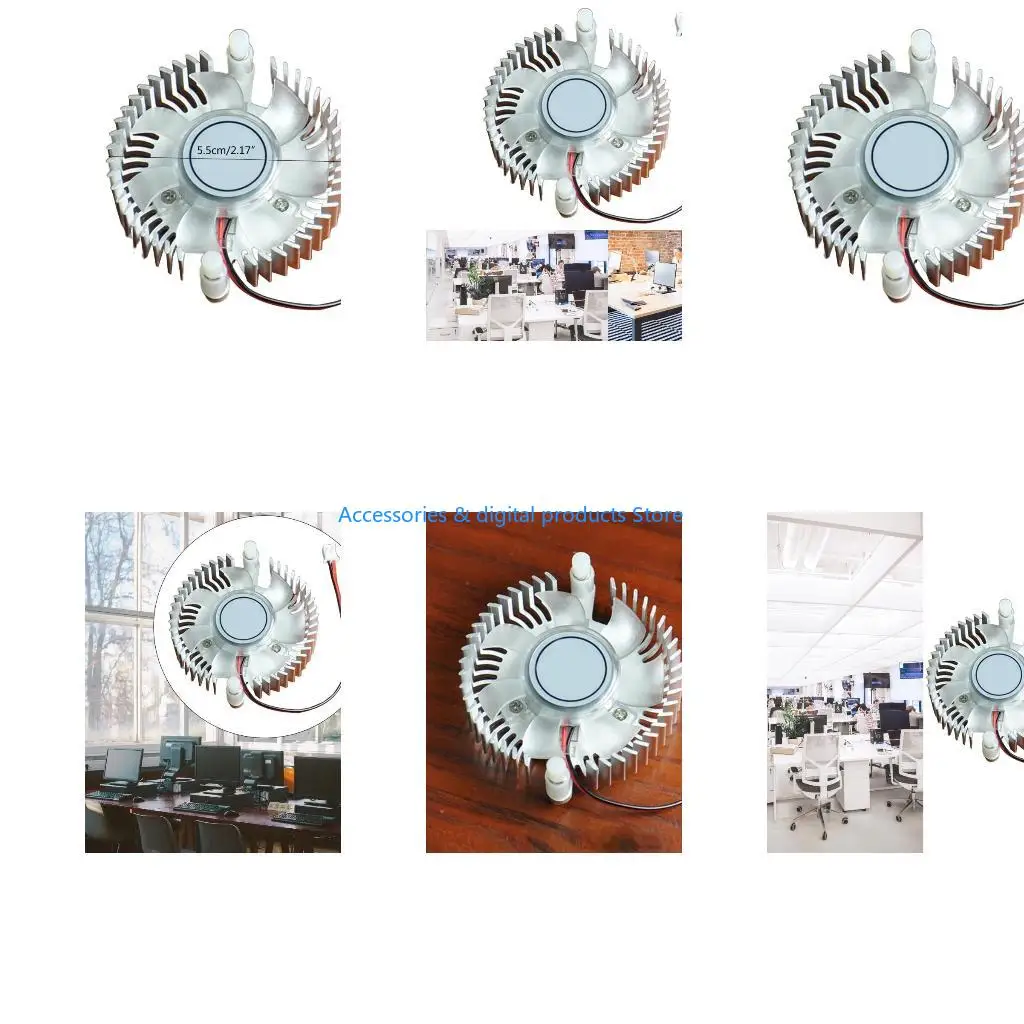 77JD Aluminum Heatsink with Fan for 3W 5W 10W High Power Computer CPU Graphics Heatsink Cooler 5.5cm Hole Spacing Radiator