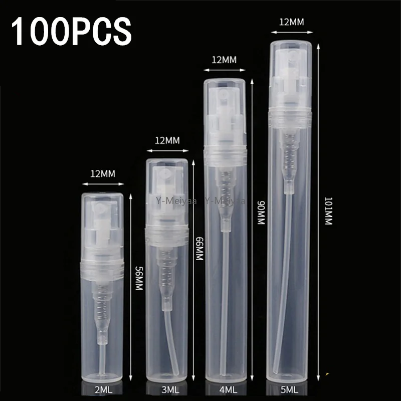 Neue 5/10/100 stücke 2ML 3ML 5ML Tragbare Durchsichtige Kunststoff Spray Flasche Parfüm Flasche Zerstäuber Mini probe Reagenzglas Dünne PET Fläschchen