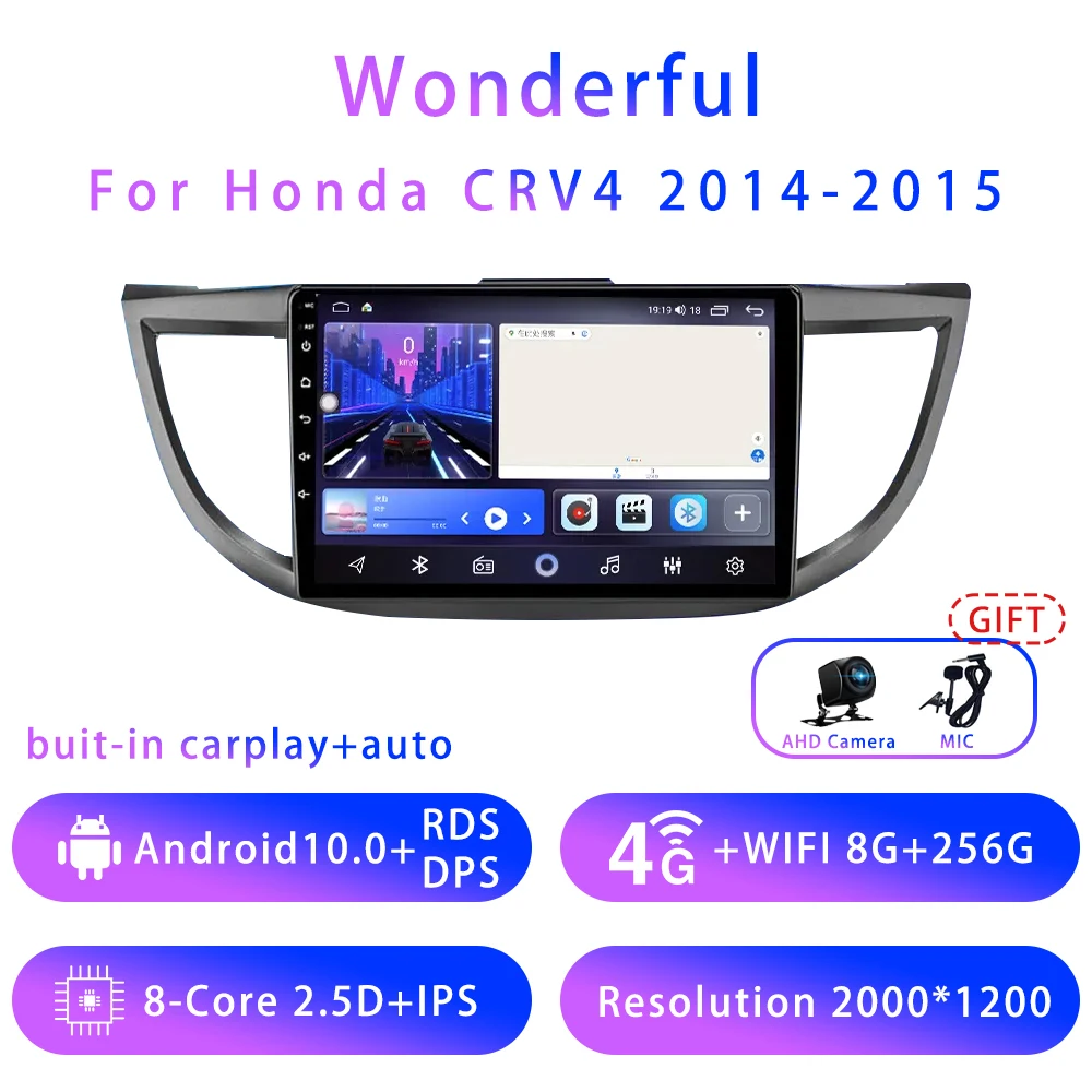 

7862 8G+128G For Honda CR-V 4 9inch Android10 5G wifi DSP Car stereo Radio Multimedia Video Player GPS Navigation