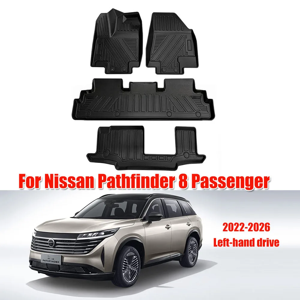 

Floor Mats for nissan pathfinder 8 seater All Weather Trunk Floor Mat Waterproof Non-Slip Cargo Liners Left Right Rubber