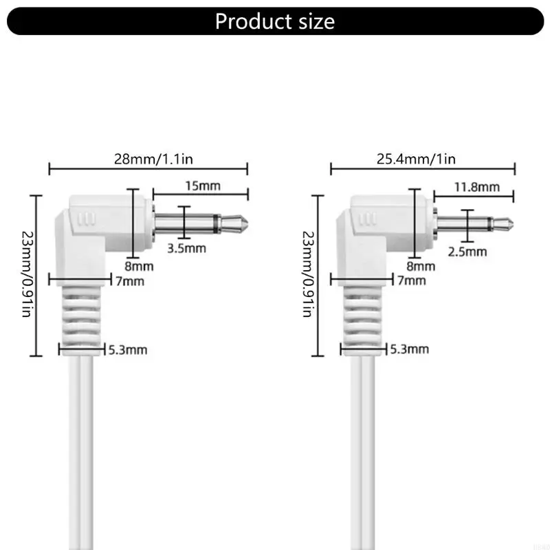 اتصال مزدوج عشرات استبدال كابل درع 2.5 مللي متر 3.5 مللي متر المقابس إلى 3.5 مللي متر المفاجئة أقطاب كهربائية لتحفيز العضلات #4