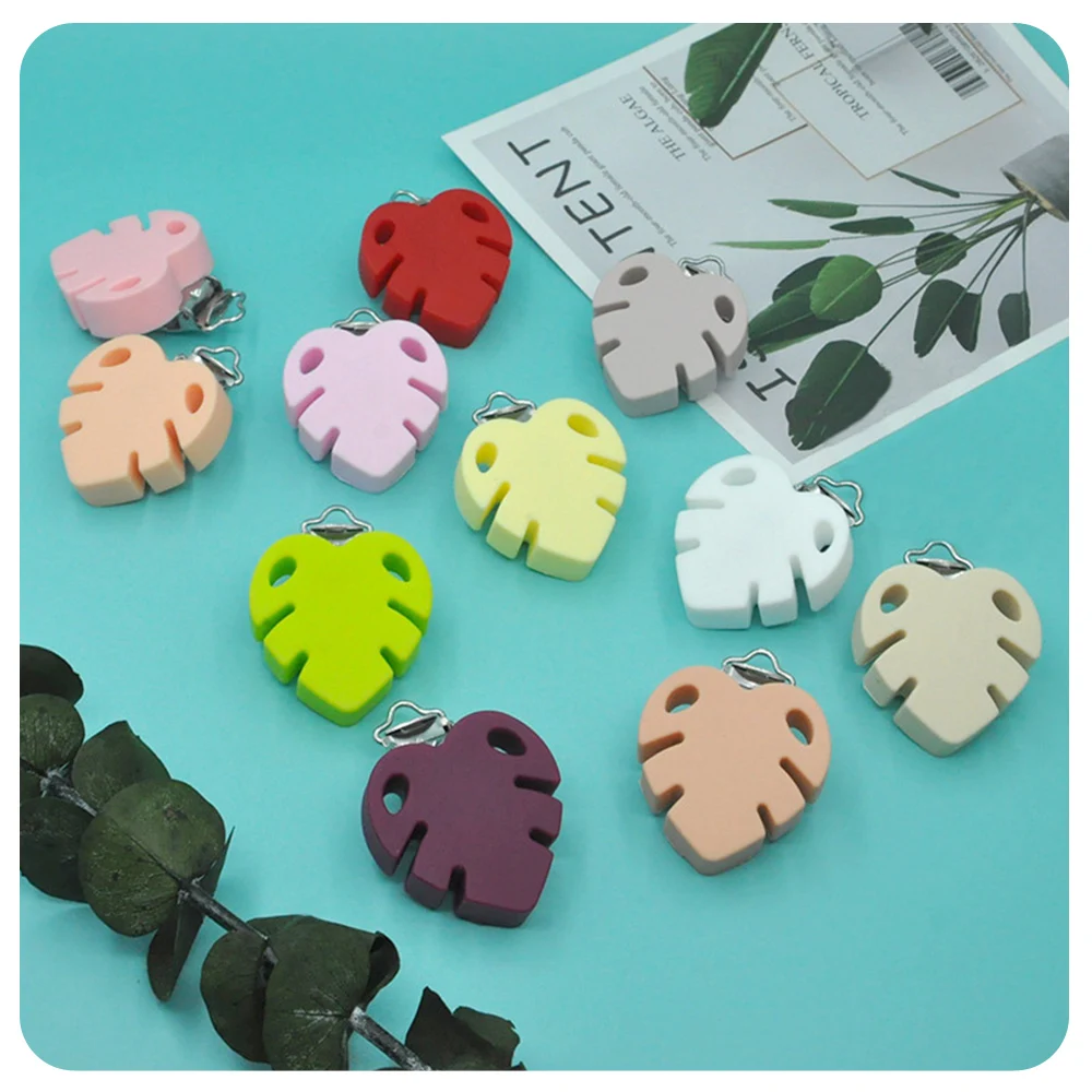 

Sutoyuen 5PCS BPA Free DIY Silicone Leaf Teether Clip Baby Animal Pacifier Dummy Nursing Soother Sensory Toy Gift Accessories