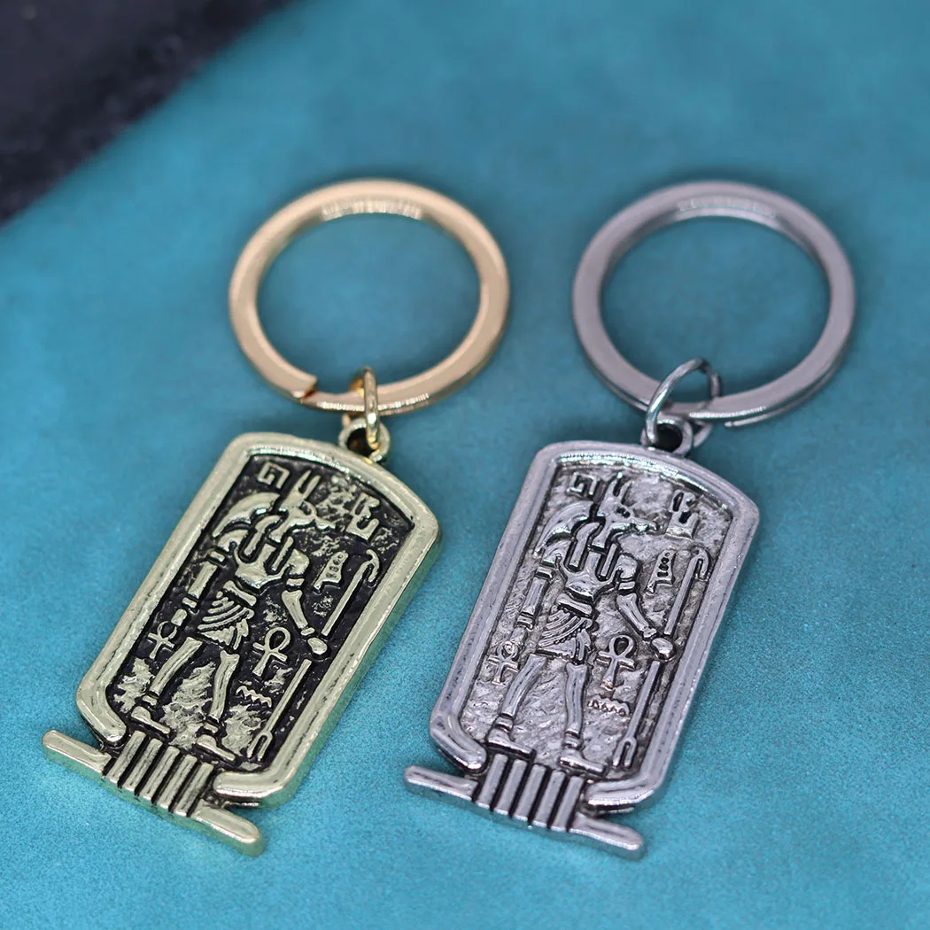 Ancient Egypt Anubis Pendant Keychain For Women Egyptian Hieroglyphs Awesome Men Key Chains Religious Jewelry Amulet Gift