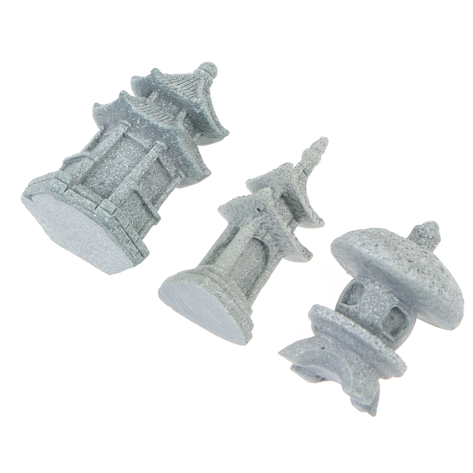

3 Pcs Stone Pavilion Ornaments Mini Landscape Model Craft Micro Decorations Desktop Moss Garden Chic Home Adornment