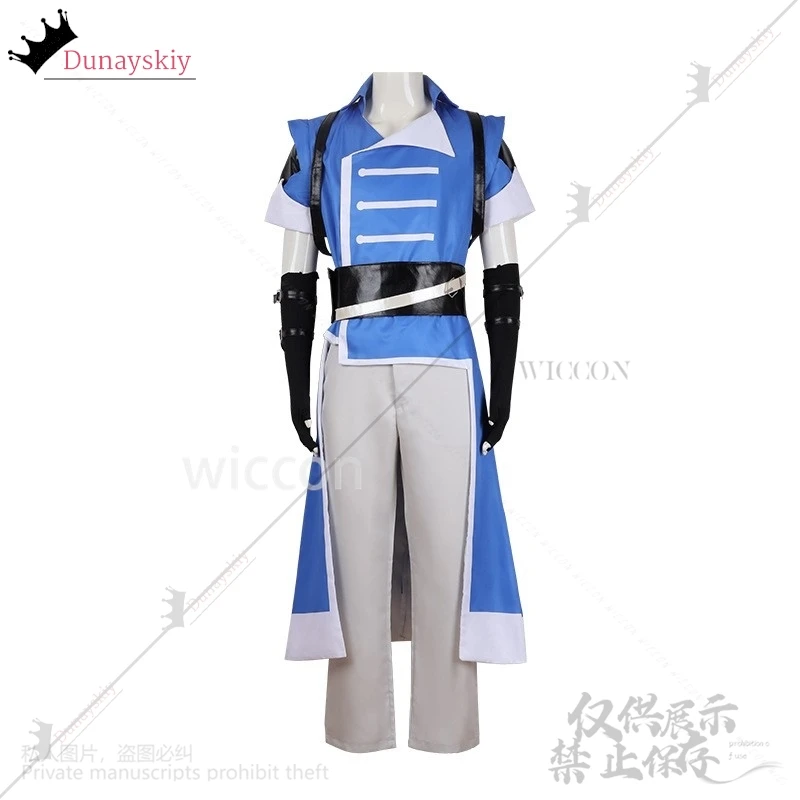 Anime Castlevania Nocturne Cosplay Richter Belmont Costume Blue Uniform Top Pants Wig For Man Cos Halloween Christmas Customized