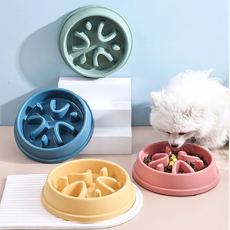 

1pcs Dog Slow Food Bowl Non-Slip Anti Choking Slower Food Feeding Dishes Dog Accessories Puppy Food Bowl Feeding Device Supplies
