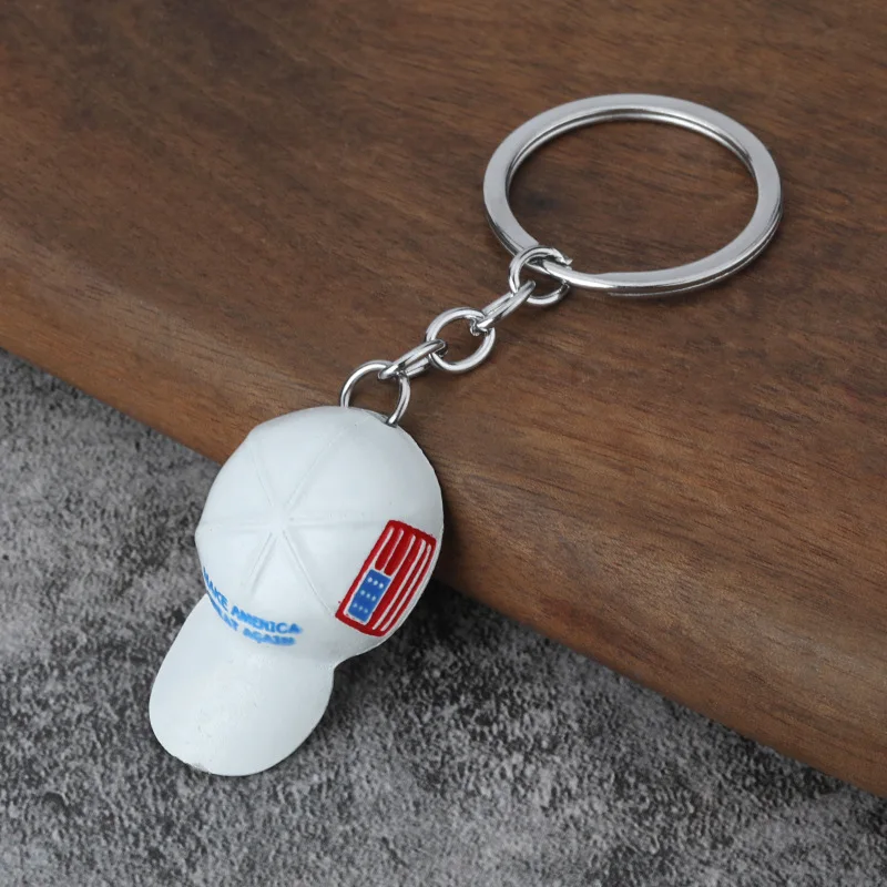 Trump Hat autosleutelhanger Make America Great Again Trump Baseball Cap sleutelhanger metalen USA vlag Cap sleutelhanger sierade