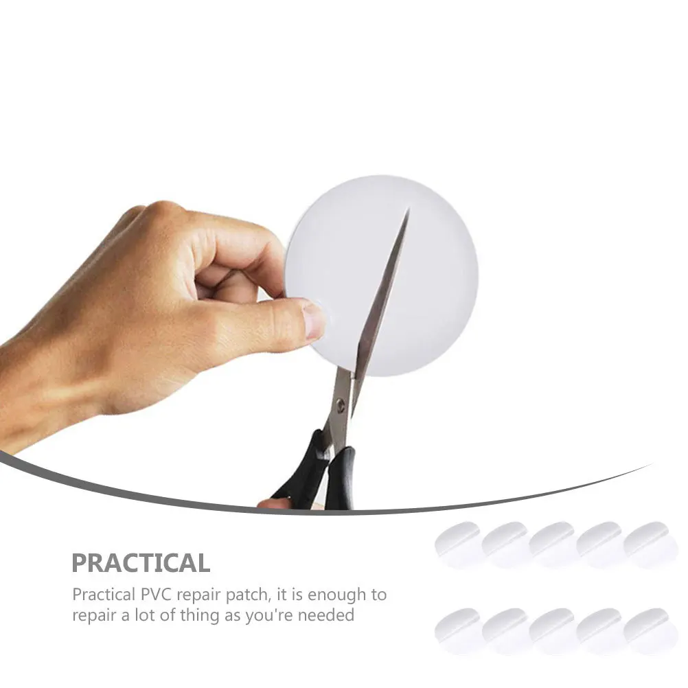 10개입 풍선형 수영 링 수리 패치 투명 PVC 접착제 누수 방지 카약 보트 뗏목 카누 풍선형 소파 물놀이 야외용