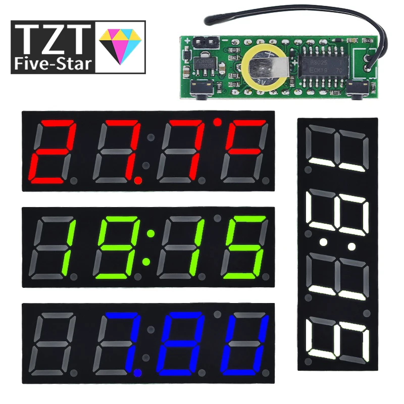 Imagem -03 - Led Relógio Digital para Arduino em Temperatura Módulo de Tensão Faça Você Mesmo Tempo Termômetro Voltímetro dc 530v Rx8025t