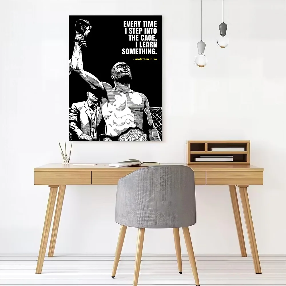 Anderson Silva Motivational Quote Canvas Poster Customizable Printed Canvas Painting Wall Art for Fans Decoration Living Room
