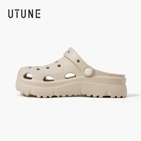 UTUNE Summer Thick-Soled Clogs for Women Non-Slip Height-Increasing Slippers Soft Beach Korean-Style Breathable Couple Sandals