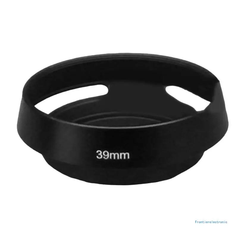 39mm Metal Screw-in Lens Hood Hollow Out 39mm Filter Thread Lens Hood Black DropShipping